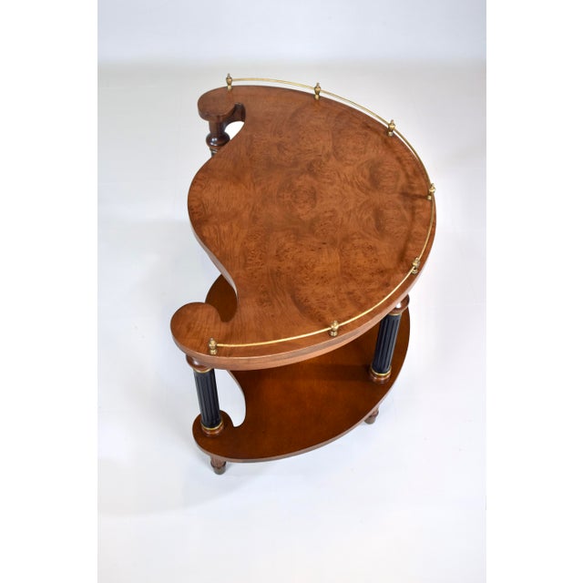 1970s Vintage French Regency Style Burl Wood "Kidney Bean" Side or Tea Table For Sale - Image 5 of 14