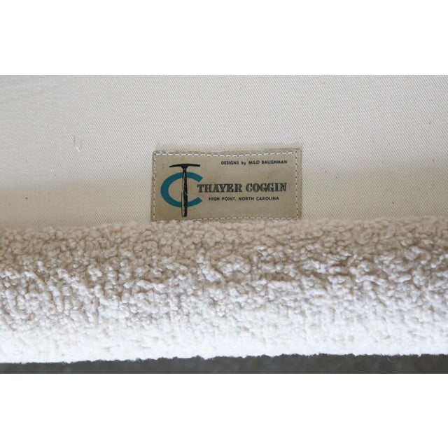 1960s Milo Baughman for Thayer Coggin Rosewood and Heavy Boucle Swivel Chairs For Sale - Image 13 of 14