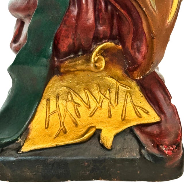 Sculpture Materials Vintage Chalkware "Hiawatha" Tobacco Store Display Bust - 1930s For Sale - Image 7 of 9