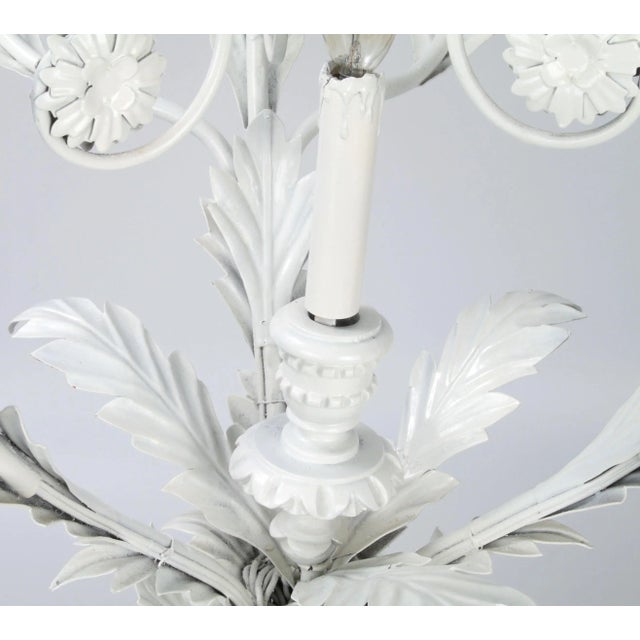 Italian Hollywood Regency Metal Flower Leaf Chandelier For Sale In Miami - Image 6 of 10