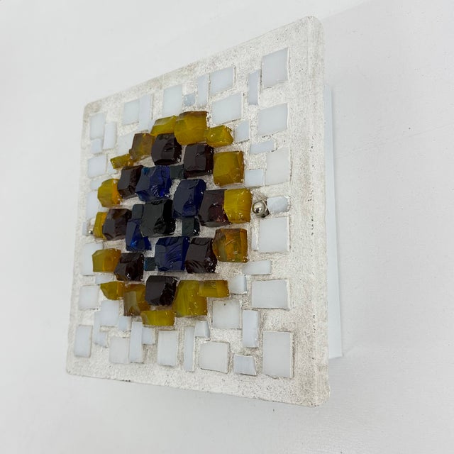 1970s Brutalist Wall Lamp Glass in Resin, Germany, 1970s, Set of 2 For Sale - Image 5 of 18