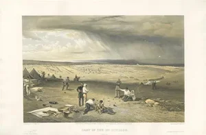 W. Simpson, Illustration of the Camp of the 3rd Division, Crimean War, 1855, Print