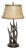 Vintage Rustic Country Faux Antler Table Lamp For Sale