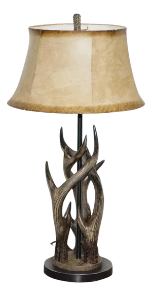 Vintage Rustic Country Faux Antler Table Lamp