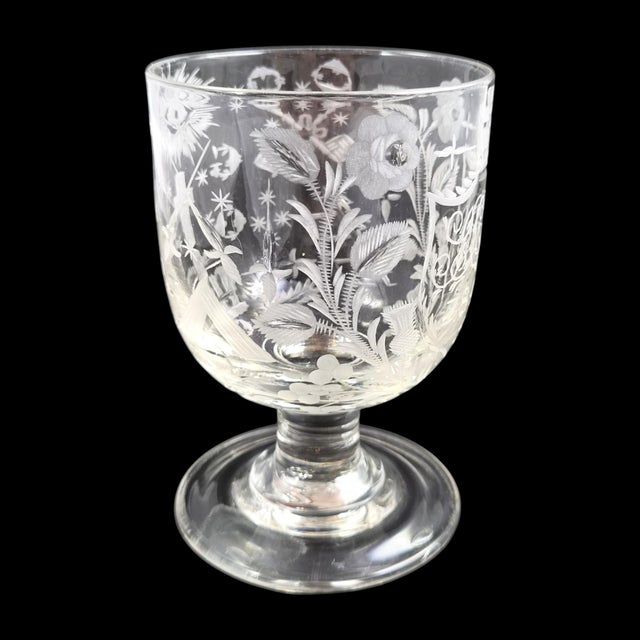 Hollywood Regency English Gaof Wheel-Engraved Lead-Glass Rummer, 1820s For Sale - Image 3 of 14
