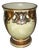Vintage Hollywood Regency Ornate Pearlize Faux Marble With Bronze & Silver Accents Wastebasket For Sale