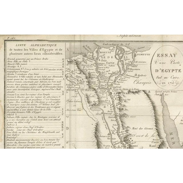 Antique Map of Egypt and the Nile Valley with City Index, 1715 For Sale - Image 3 of 10