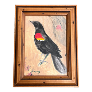 Contemporary Original “Redwing Blackbird Study” Painting by Anna Heigh