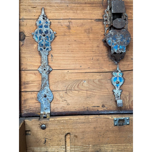 Continental Strong Box of Iron-Bound Walnut From the Renaissance For Sale - Image 13 of 14