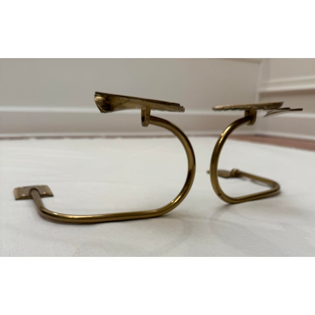 Hollywood Regency Solid Brass Curtain Tiebacks, a Pair For Sale - Image 12 of 12