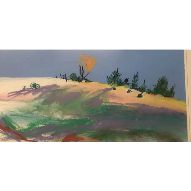 Large Original Vintage Pastel Landscape Drawing Signed For Sale - Image 4 of 6