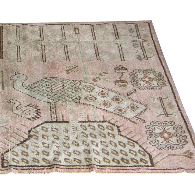 Peacock Design Antique Samarkand Rug 8'6'' X 4'10''