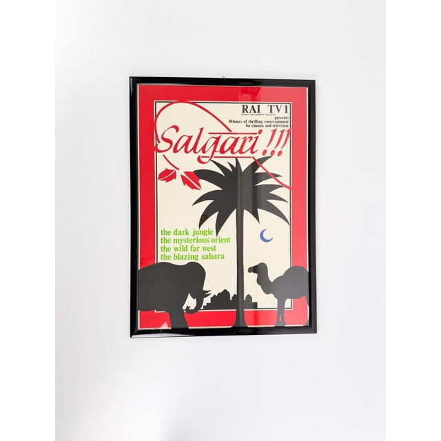 Wood Vintage Rai Sandokan Promotional Poster by Gemma Fiorentini and Michela Papadia, 1970 For Sale - Image 7 of 13