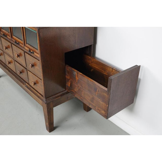 1920s Vintage German Oak Haberdashery Shop Cabinet, 1920s For Sale - Image 5 of 18