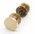Late 20th Century Modern Brushed Brass Round Flat Door Knob Set For Sale - Image 5 of 6