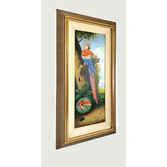 Mid-Century Modern Parrot Painting by Girardi 1986 and Designed by Kinder-Harris For Sale - Image 3 of 17