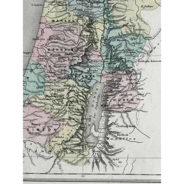 Tribes and Maccabees Antique Map by Migeon, 1892 For Sale - Image 12 of 13