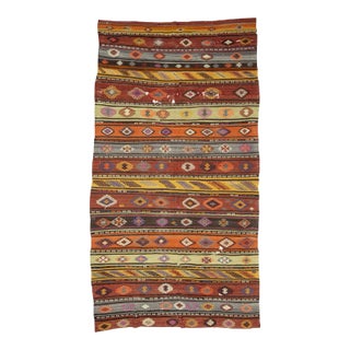 Embroidered Vintage Kilim Rug For Sale