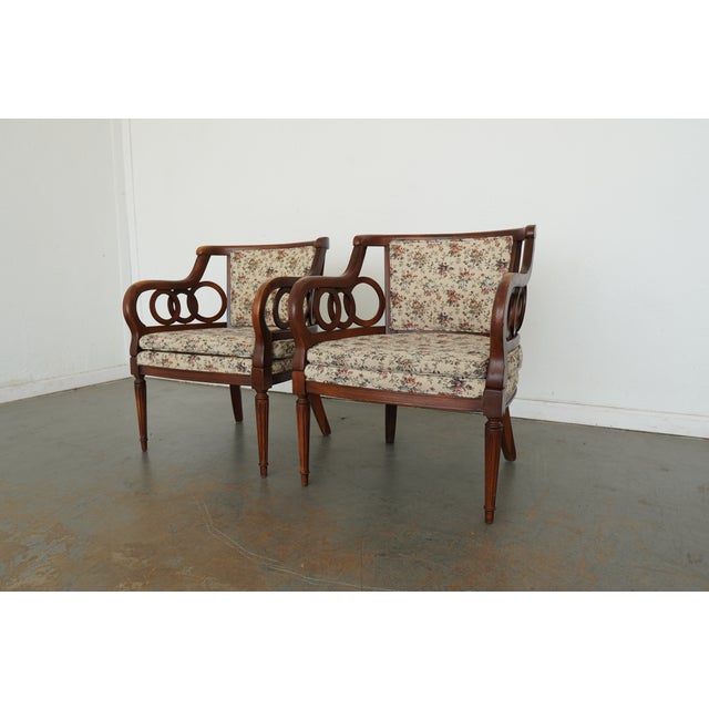 1980s Vintage Neoclassical Open Armchairs (Set of 2) For Sale - Image 5 of 15