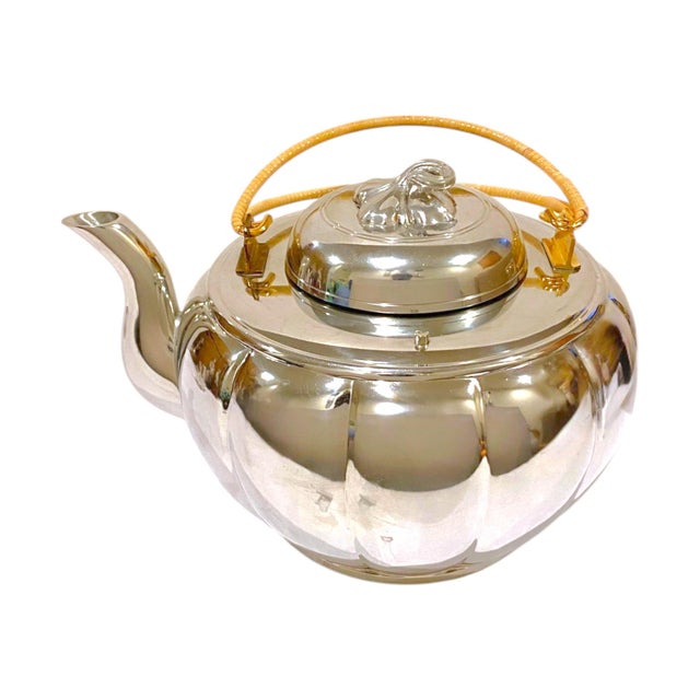Metal Late 20th Century Royal Selangor Melon Pewter Teapot Large Collectible Malaysian Luxury Gift For Sale - Image 7 of 17