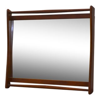 Walnut Mid Century Modern Mirror For Sale