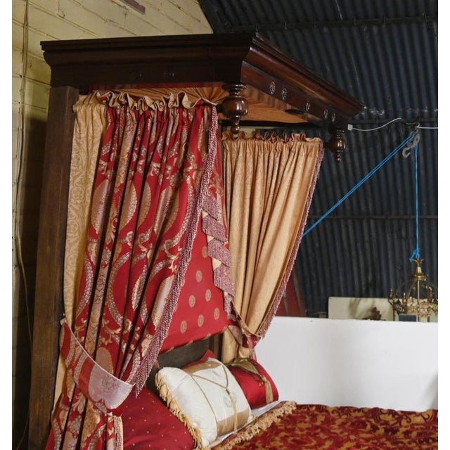 Victorian Mahogany Half Tester Bed with Canopy, 1840s For Sale - Image 10 of 17