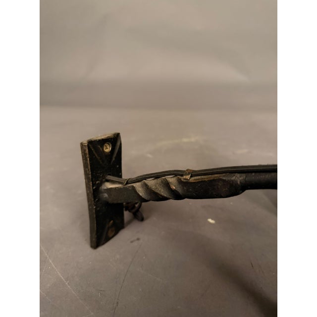 1890s French Wrought Iron Wall Sconces - Pair For Sale - Image 9 of 13