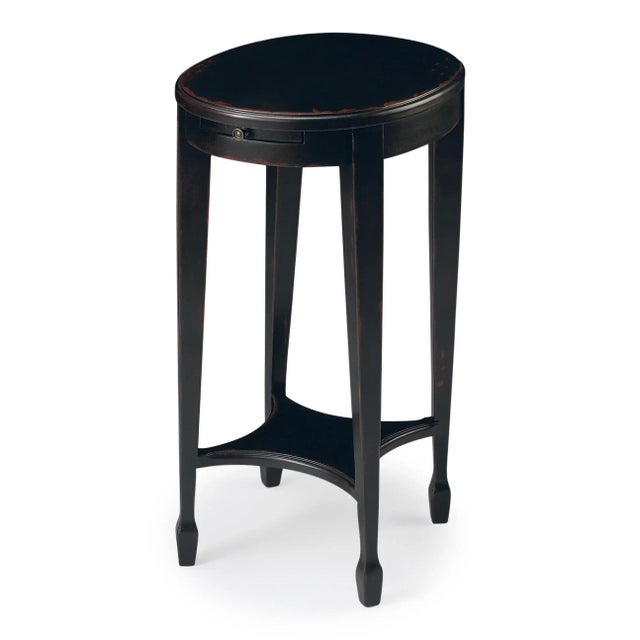 Traditional Arielle Plum Accent Table, Black For Sale - Image 3 of 3