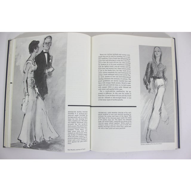 1977 Illustrating Fashion Blue Linen Hard Cover Book For Sale - Image 6 of 12