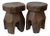 Mid-Century Modern Pair of Brutalist Massive Wood Mushroom Stools. Italy, 1960s For Sale