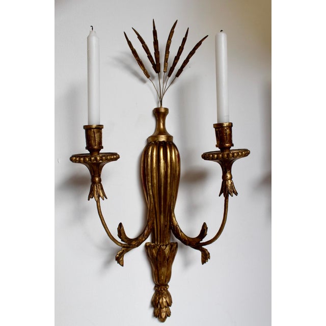 Louis XVI Gilt Wood Sconces, France, 1780s, Set of 2, in Very Good conditions. Designed before 1890 Up to 250V (Europe/UK...
