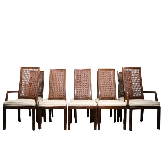 1980s Set of Ten Cane Back Dining Chairs by Henredon C. 1980's For Sale - Image 5 of 12