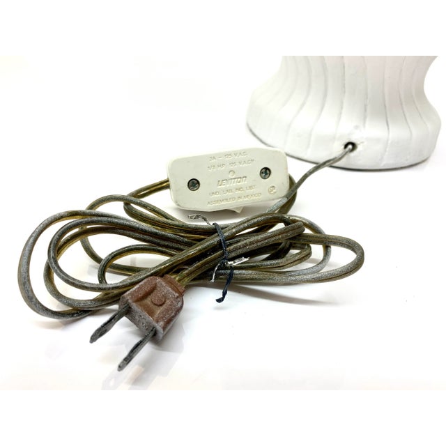 Relocation Super Sale! 1950s Allover High Relief Floral Table Lamp For Sale In Miami - Image 6 of 9