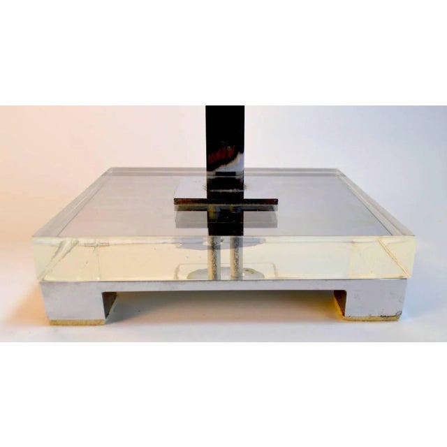 Mid-Century Modern Charles Hollis Jones Mirror Chrome and Lucite For Sale - Image 3 of 9