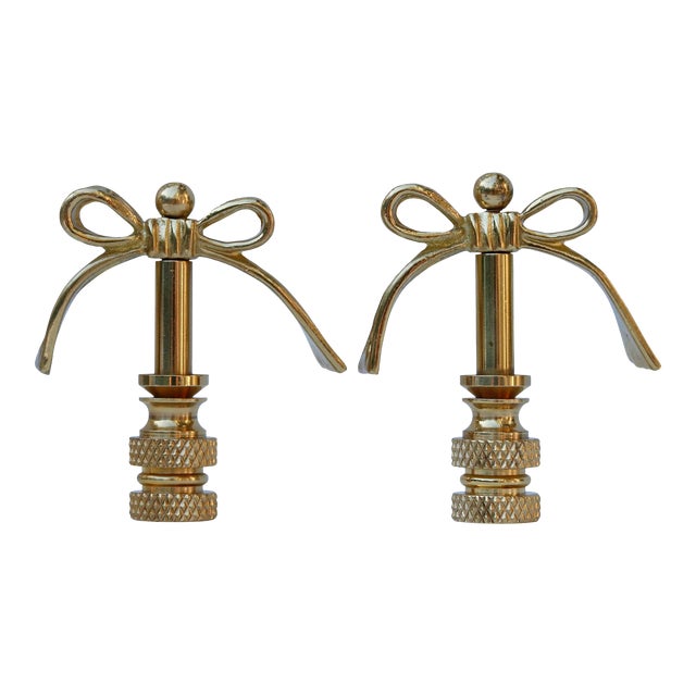 Brass Bow Lamp Finials a Pair Chairish