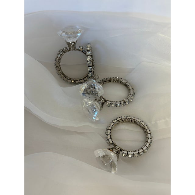 Contemporary Vintage Glitiziness Large Napkin Rings, Set of 4 For Sale - Image 3 of 4