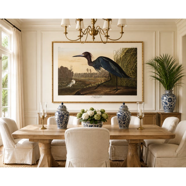Blue Blue Crane or Heron, 1827 – John James Audubon Vintage Bird Art Print, 32" X 24" For Sale - Image 8 of 11