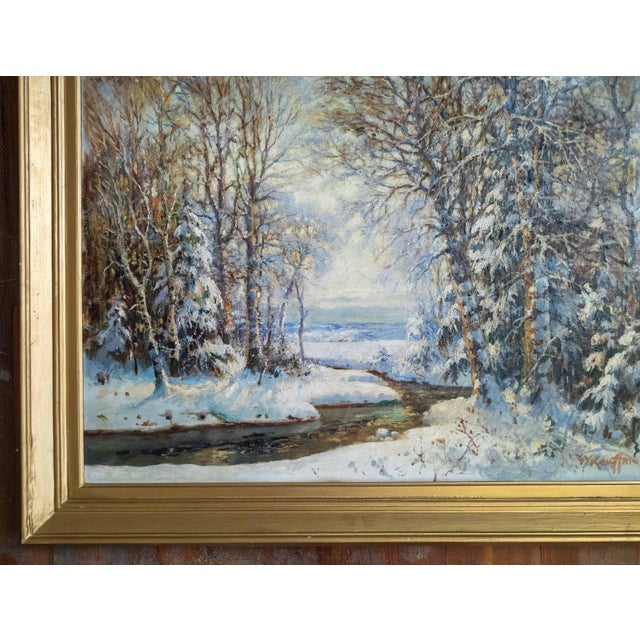 Early 20th Century Early 20th Century American Impressionist Winter Wonderland Landscape Painting by George Young Kauffman For Sale - Image 5 of 18
