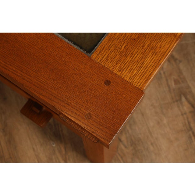 Stickley Stickley Mission Collection Tile Top Square Oak Coffee Table For Sale - Image 4 of 18
