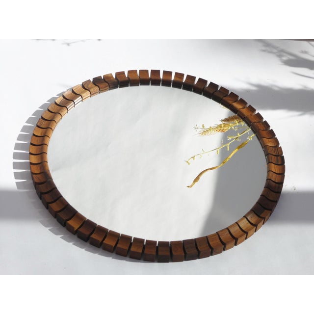 Mid-Century Danish Teak and Rosewood Wall Mirror with Geometrical Frame, 1960s For Sale - Image 6 of 7