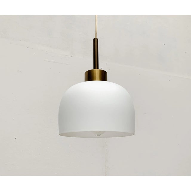 Mid-Century Danish Brass and Glass Pendant For Sale - Image 18 of 18