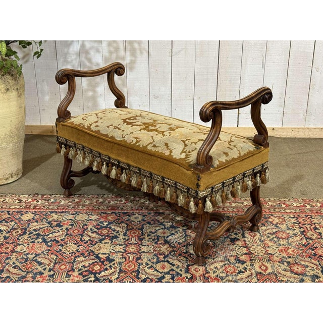 Antique Walnut Window Seat, 1900s For Sale - Image 9 of 15