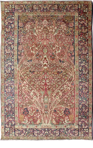 Very Fine Antique Persian Lavar Kerman Rug With Intricate Floral Design