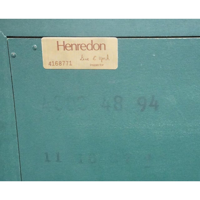 Henredon Furniture Green Asian Chinoiserie Faux Malachite 36" Storage Cabinet W. Embossed Floral Detail For Sale - Image 16 of 17