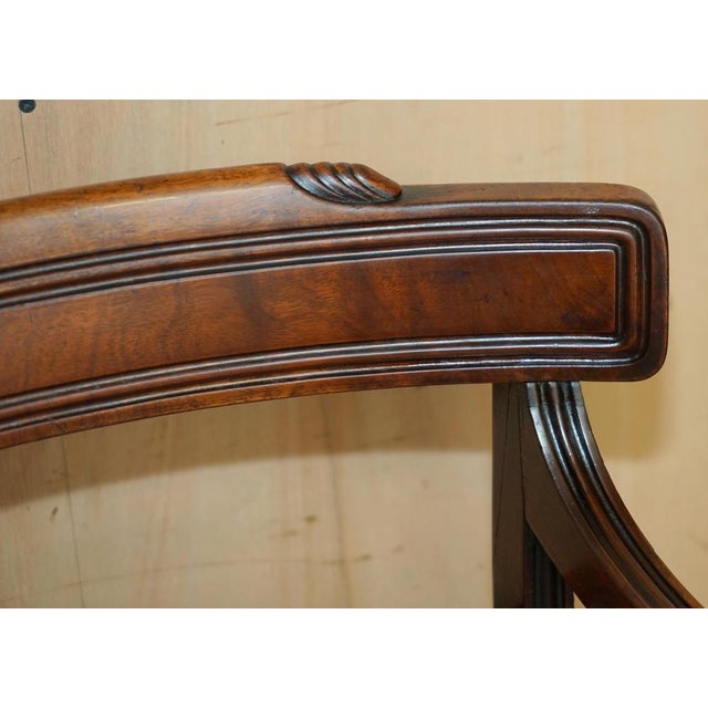 Vintage Regency Style Hardwood Saber Leg Office Desk Chair For Sale - Image 6 of 18