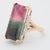 2020s 15.1Ct Bi-Color Tourmaline Ring With Earth Mined Diamond Accents: Solid 14k Gold, Size 6.75 For Sale - Image 5 of 8