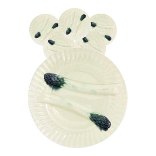 Six Antique French Creil Et Montereau Asparagus Plates For Sale