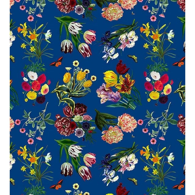 Nicolette Mayer through The House of Scalamandre Flora & Fauna Wallcovering, Blue For Sale