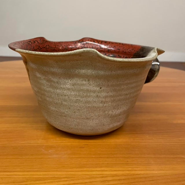 Studio Pottery Mixing & Serving Bowl With Handle For Sale - Image 12 of 18