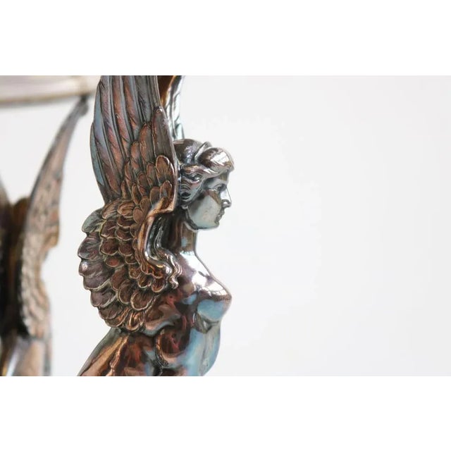 Antique Art Nouveau Egyptian Revival Centerpiece in Silver-Plated Crystal Glass from WMF, 1890s For Sale - Image 3 of 12